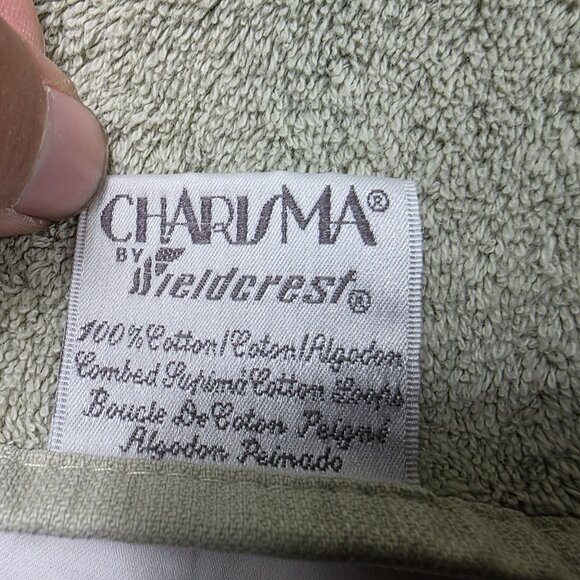 Vintage Charisma By Fieldcrest Bath Towel 100% Cotton Green Absorbent - Picture 3 of 8